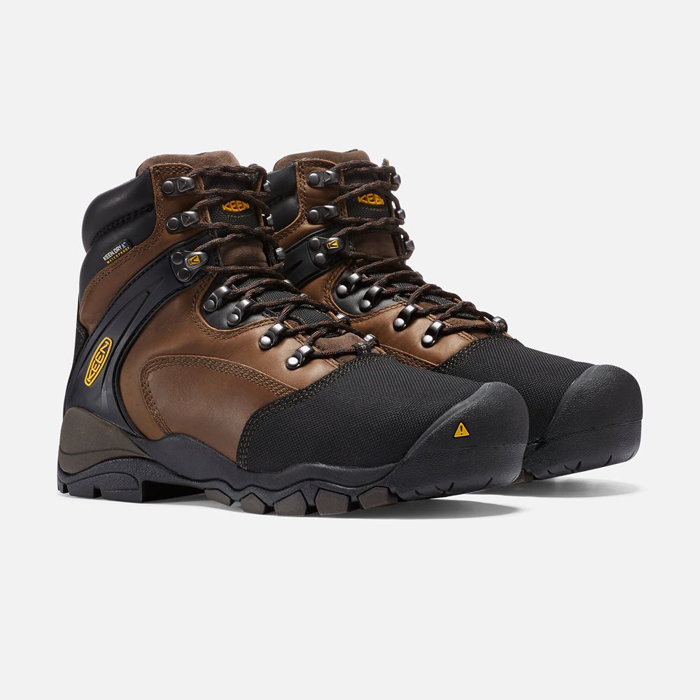 Keen Trekking Bot Erkek Kahverengi/Siyah - Louisville 6\" Met (Steel Toe) - Türkiye NXVM29576